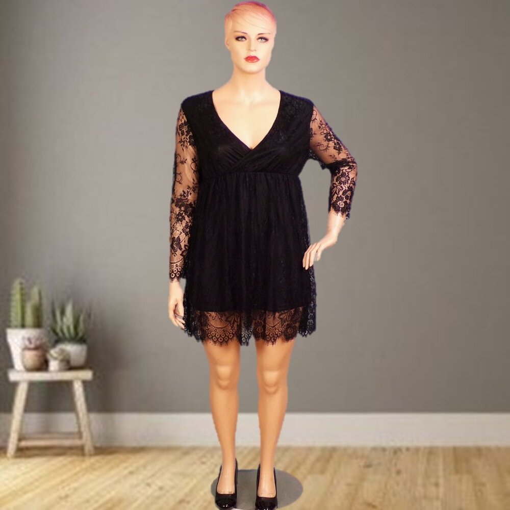 FASHION CLASSIC FASHION COLLECTION size XL black lace party/cocktail dress